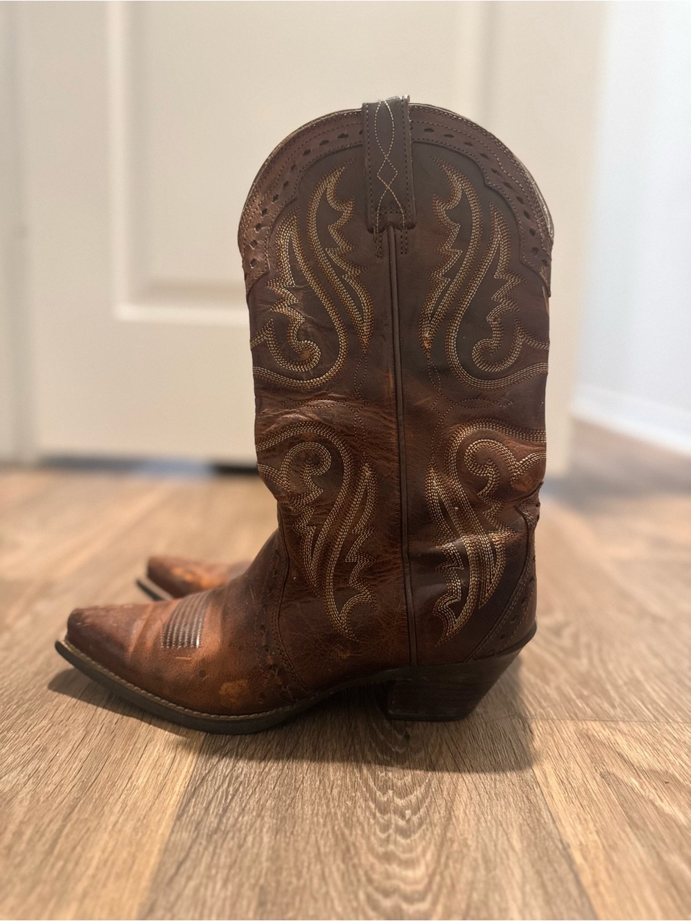 Ariat Brown Leather Western Heeled Cowboy Boots - Picture 4 of 5